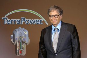 Bill Gates with TerraPower sign