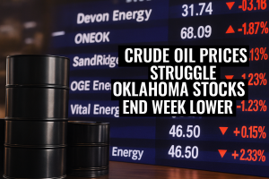Crude oil prices struggle Oklahoma Stocks end week lower