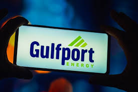 Gulfport energy logo on a cell phone