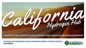greetings from the California hydrogen hub ad with the US department of energy logo