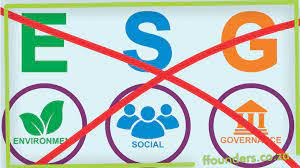 ESG graphic with a red X across it