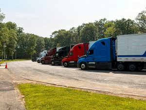 semi trucks parked