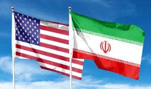 american and Iranian flags